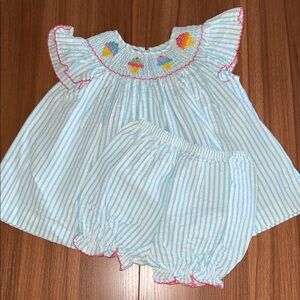 Charming Blue and White Striped Kids Set